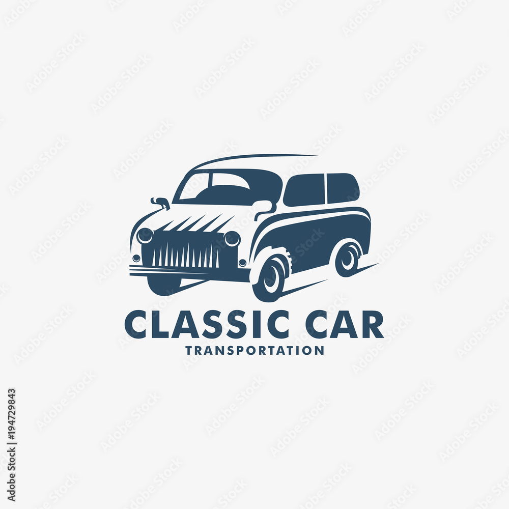 Classic Car Transportation logo, Classic Car icon
