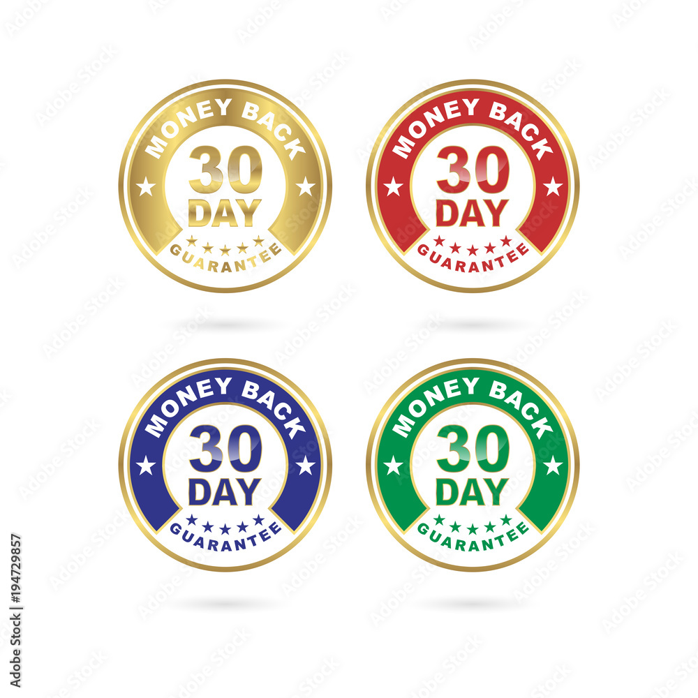 Obraz premium 30 Day Money Back Guarantee Icon Vector Set