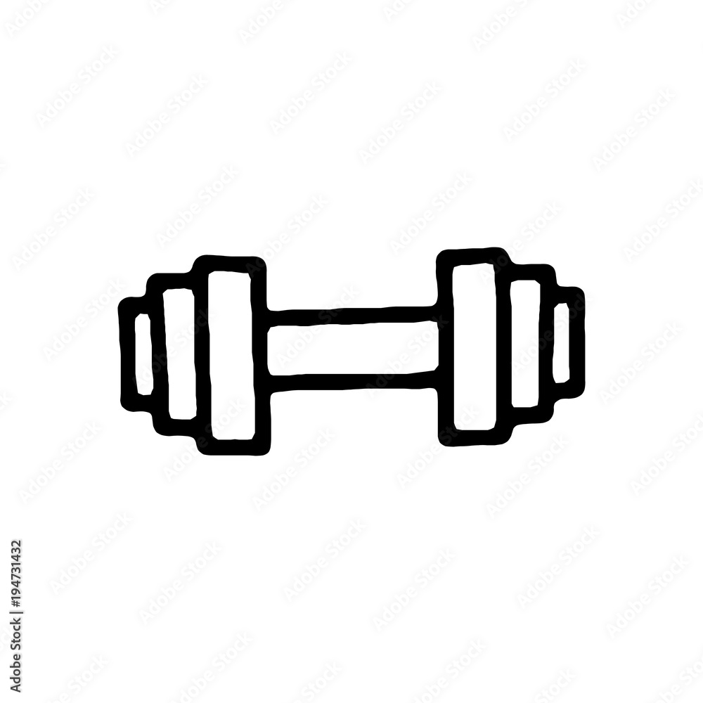 hand drawn dumbbell. vector and illustration hand drawn dumbbell. vector and illustration