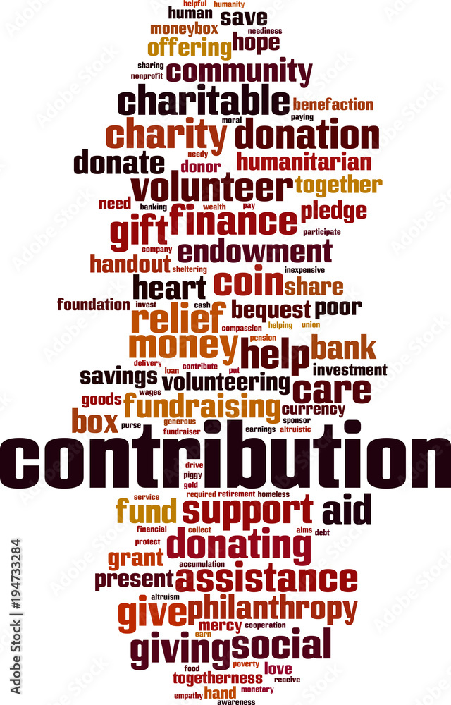 Obraz premium Contribution word cloud