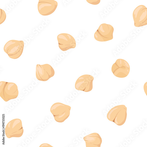 Chickpeas seamless pattern. Chickpeas on white background. Vector hand drawn illustration seamless pattern.