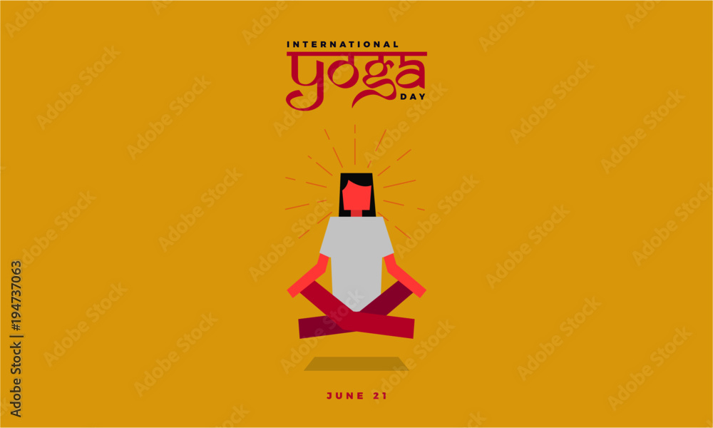International Yoga Day Concept. Vector illustration of a woman in yoga pose. International Yoga Day Concept. Vector illustration of a woman in yoga pose.