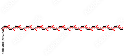 Traditional Romanian folk art knitted embroidery pattern
