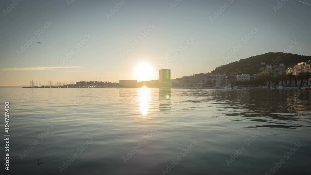 Timelapse of the water and the coastal city Timelapse of the water and the coastal city