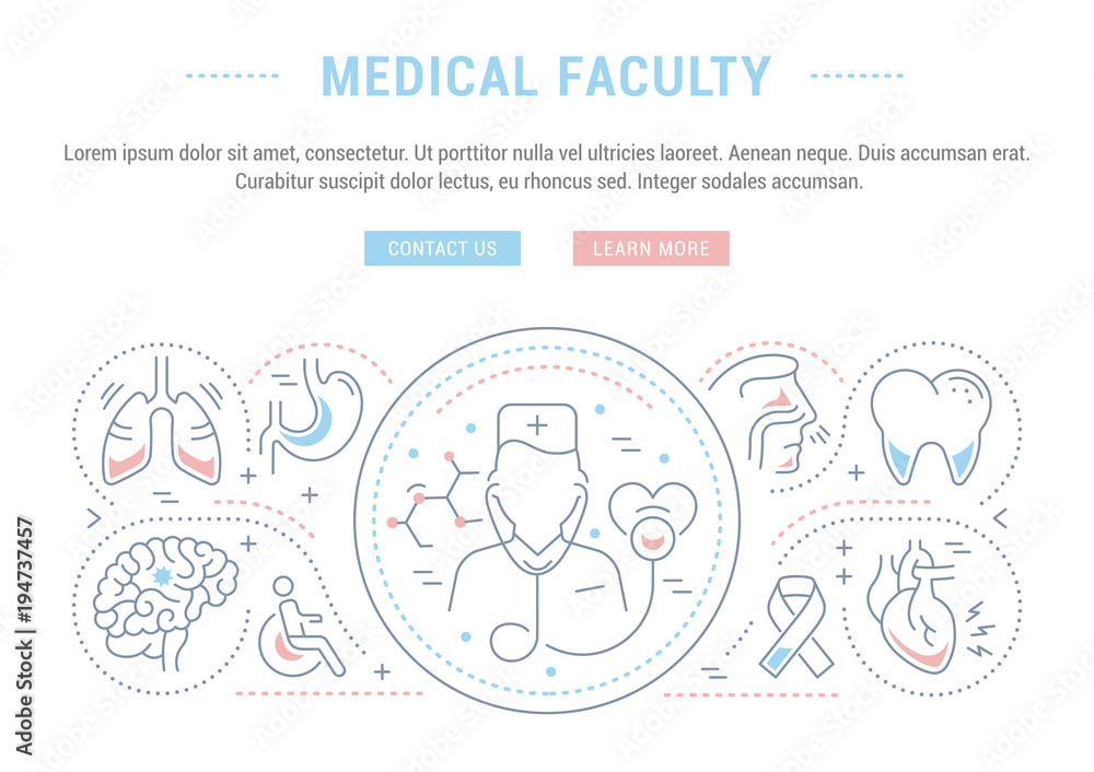 Website Banner and Landing Page of Medical Faculty. Website Banner and Landing Page of Medical Faculty.