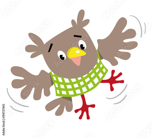 Funny flying owl