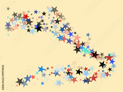 American Patriotic Deign, Vector Blue, Red, White Stars Confetti. Labor, Independence, Memorial Day, 4th of July Election Frame. American Patriotic Design, UK, Australia Freedom Falling Stars Texture.
