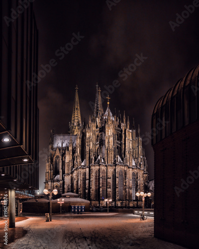 Cologne Cathedral at night in winter