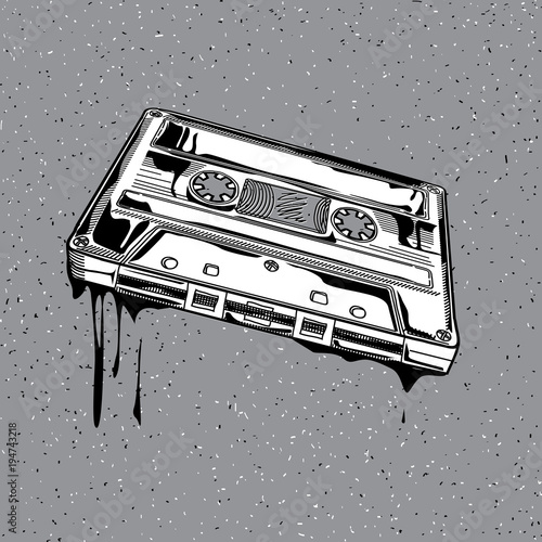 Audio cassette in graffiti style