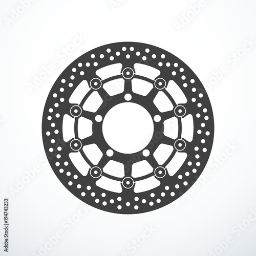 Vector motorcycle brake disc isolated