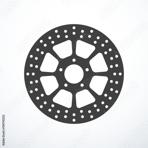 Vector motorcycle brake disc isolated