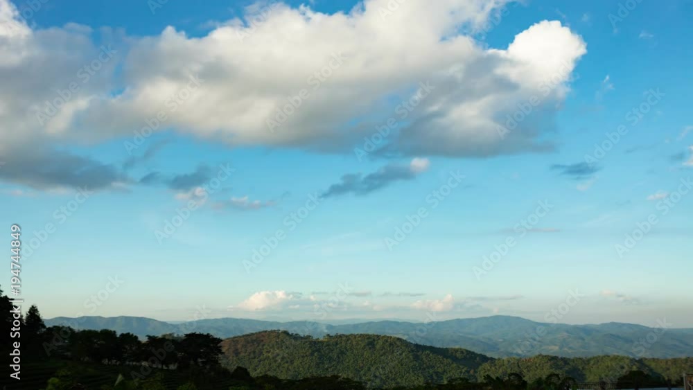 tropical forests mountain view with blue sky and clouds in summer season 4K-time lapse tropical forests mountain view with blue sky and clouds in summer season 4K-time lapse