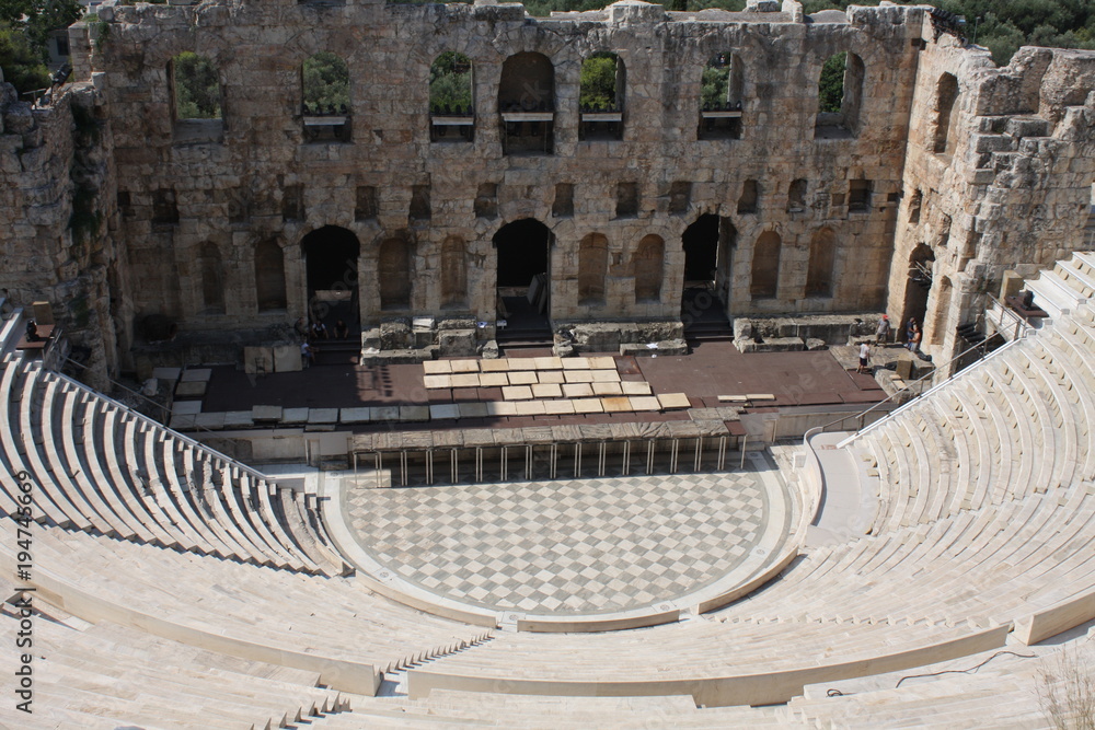 Ancient Odeon of Herodes Atticus in Athens, Greece.