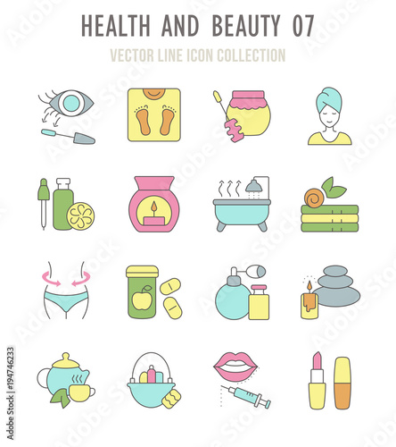 Set of Retro Icons of Health and Beauty