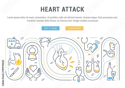 Website Banner and Landing Page of Heart Attack.