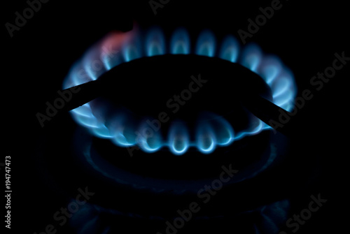fire burning at gas cooker concept heating