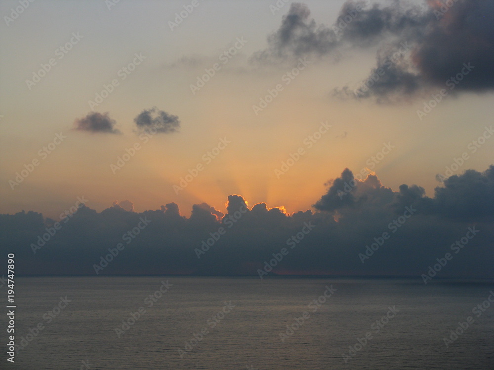 Sunset above Stromboli in south Italy