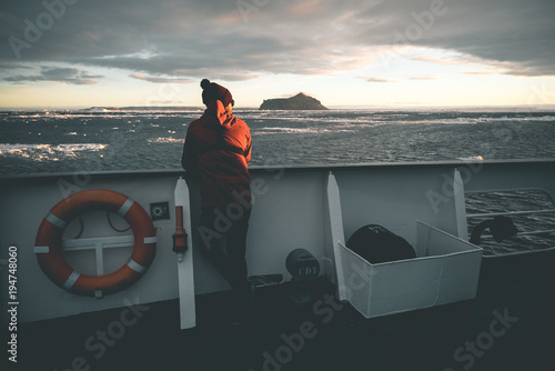 Man enjoying the Landscape - Antarctica photo