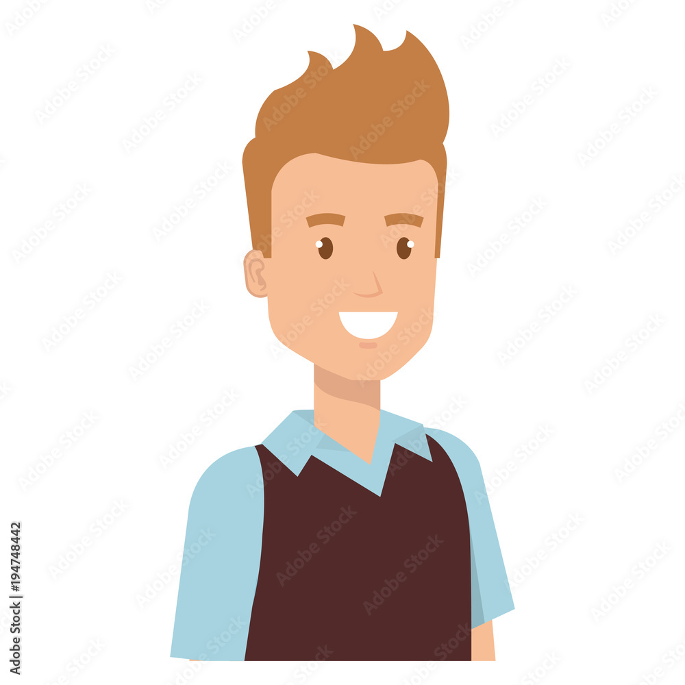 young man model avatar character vector illustration design