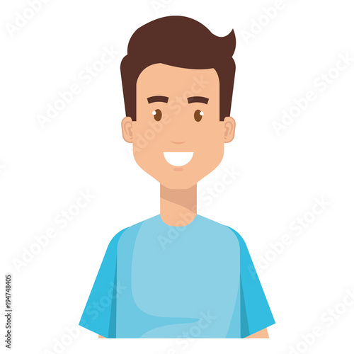 young man model avatar character vector illustration design
