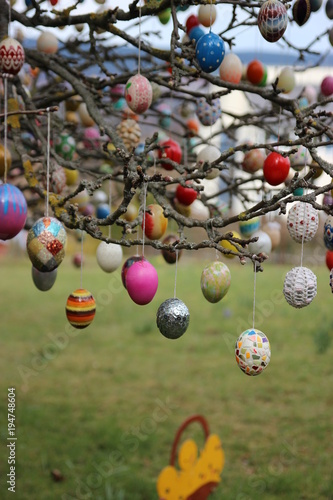 Easter eggs on the tree 