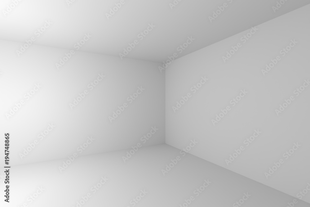 Abstract white empty room corner