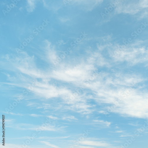 Light cirrus clouds on light blue sky