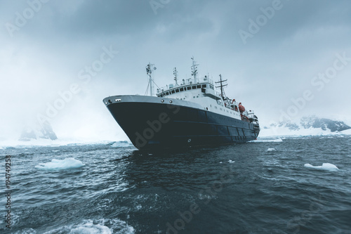Expedition Vessel in the Ice - Antarctica