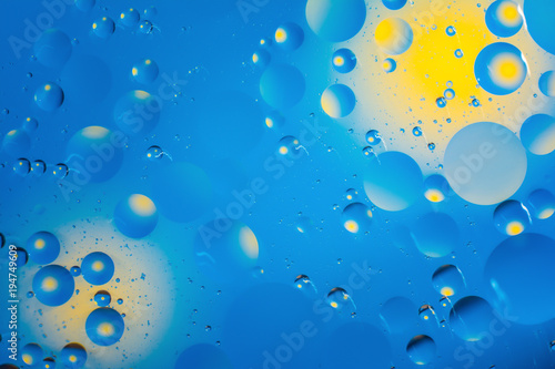 mixing water and oil  beautiful color abstract background based on circles and ovals