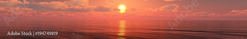 panorama of the sea sunset, sunrise over the ocean  3D rendering   © ustas