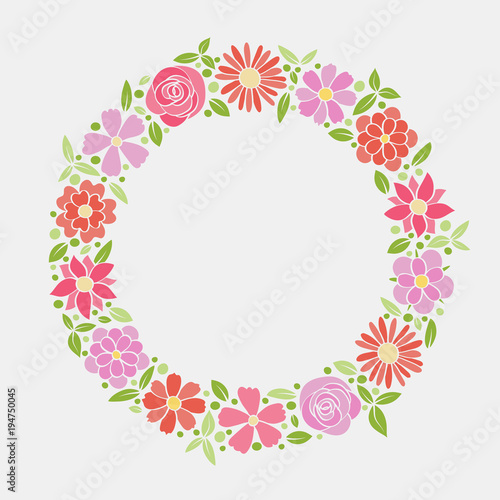 Floral poster with copyspace - design of a background with hand drawn flowers. Mother's Day, Woman's Day and Valentine's Day. Vector.