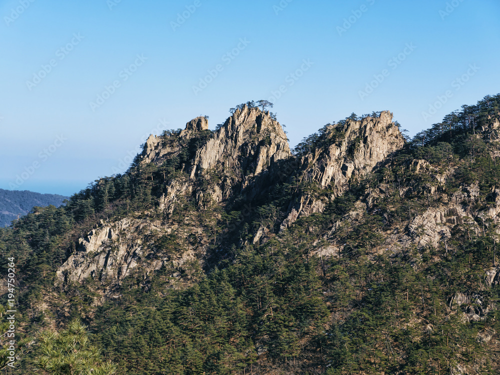 Hight mountain peak. Seoraksan National Park. South Korea