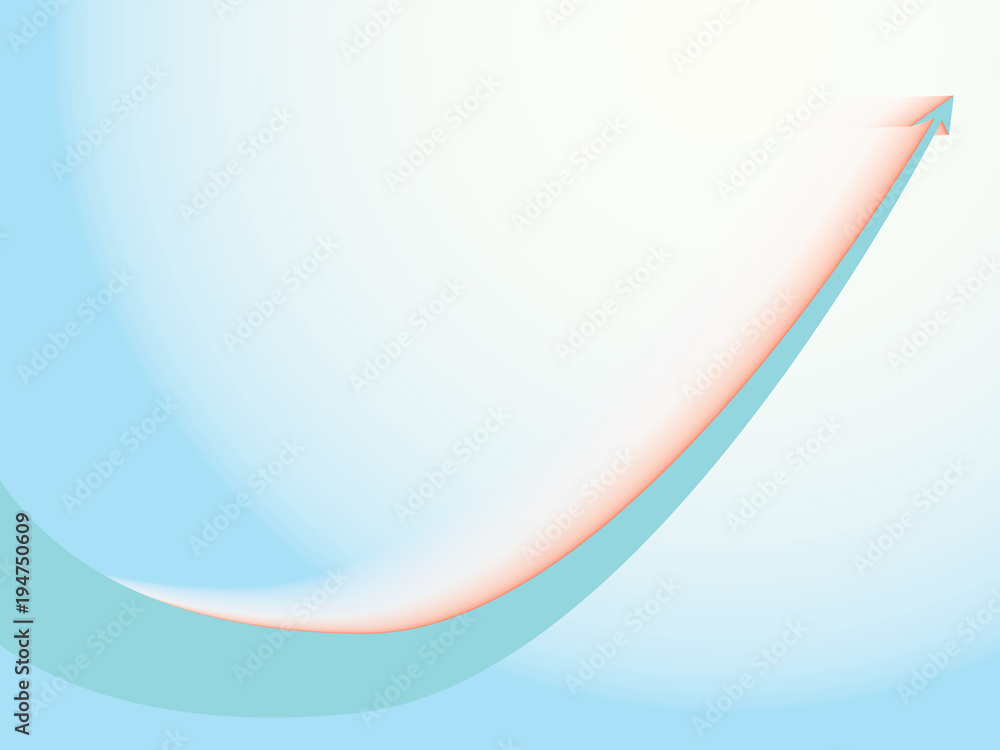 Obraz premium arrow graph goes up on a blue background