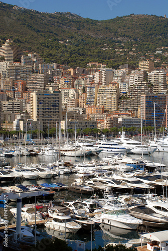 Yachts and sailing boats in the Port Hercule in City of Monaco © Olaf