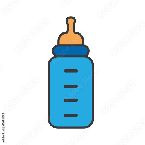 Feeding Bottle or Baby bottle for infants and young children vector illustration