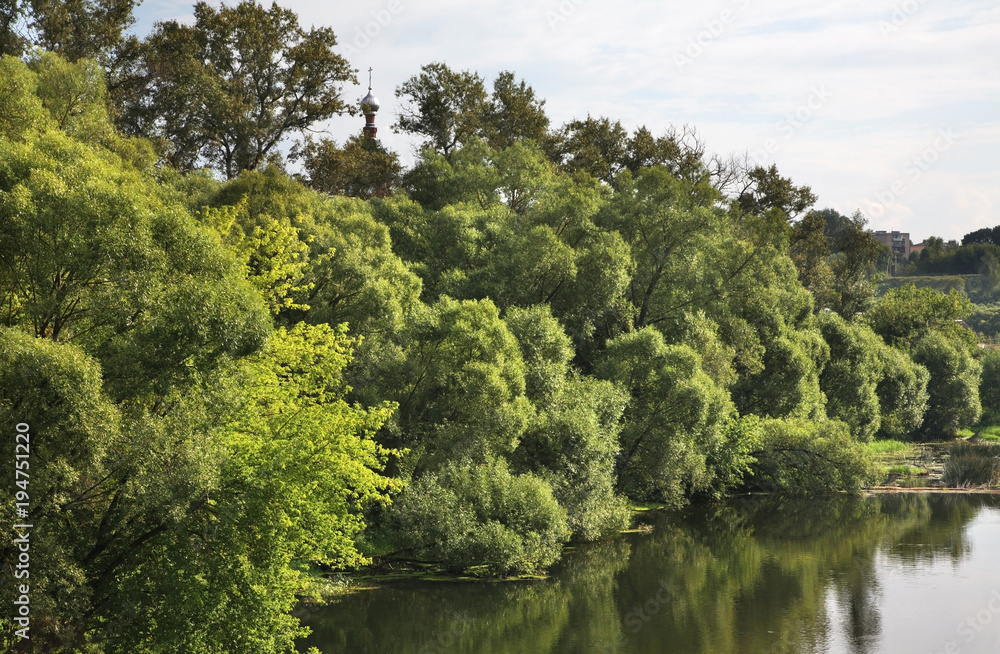Fototapeta premium Protva river in Borovsk. Kaluga oblast. Russia