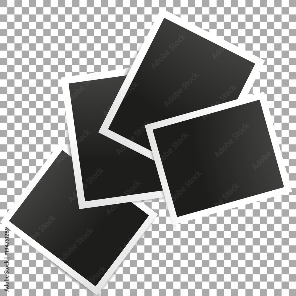 Photo frame on transparent background. Vector illustration. Eps 10 Photo frame on transparent background. Vector illustration. Eps 10