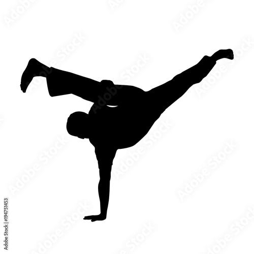 vector of silhouette capoeira au batido