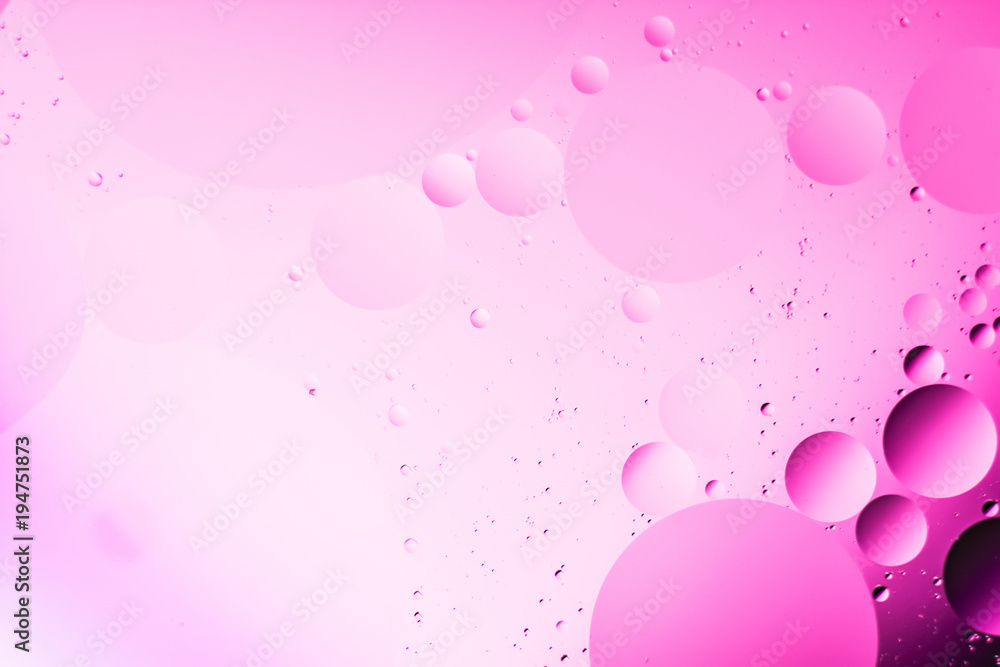 mixing water and oil, beautiful color abstract background based on circles and ovals
