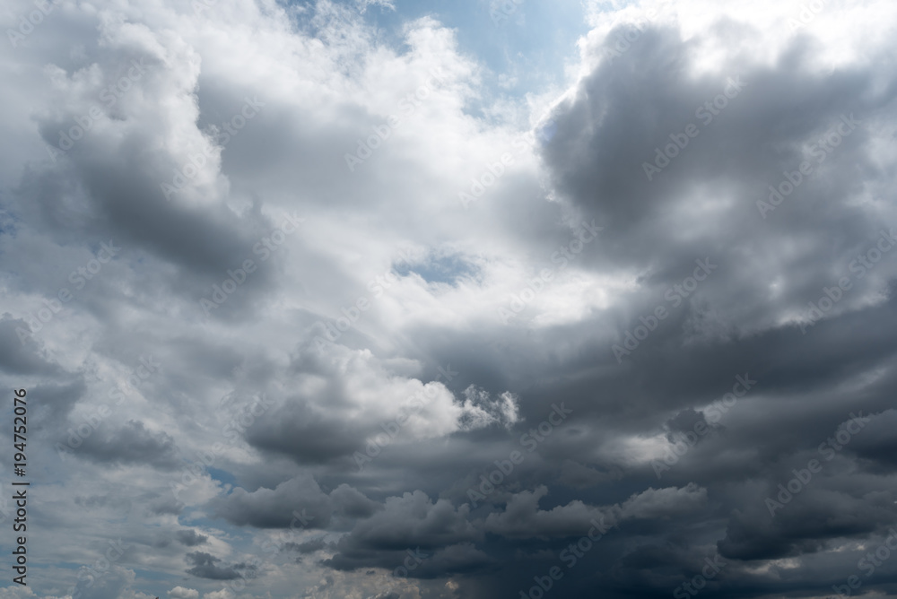 dark storm clouds with background,Dark clouds before a thunder-storm.