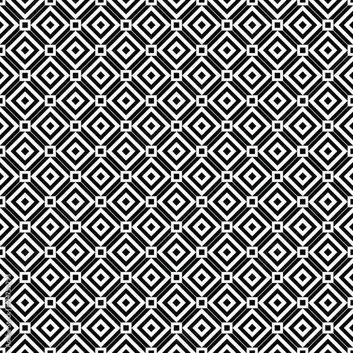 Cross lines vector pattern, background. Seamless repeatable grid, mesh pattern. Template of lattice or grillage texture. Vintage black and white tiles vector pattern or background