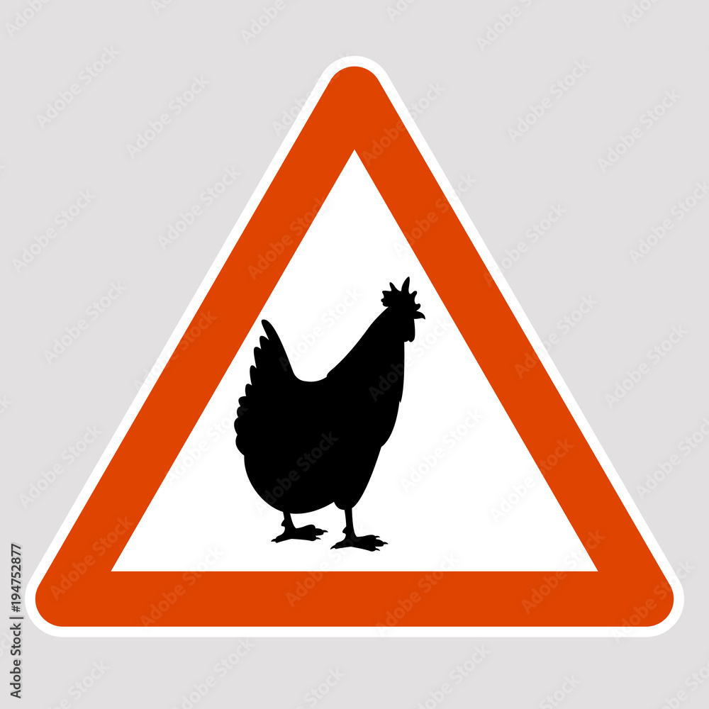 hen black silhouette road sign vector illustration hen black silhouette road sign vector illustration