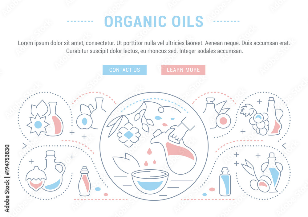 Website Banner and Landing Page of Organic Oils.