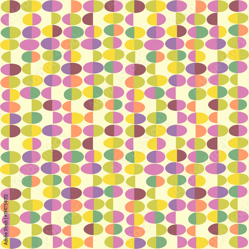 Wallpaper Mural Spring theme seamless pattern of abstract easter eggs. Cheerful retro design for fabric, wallpaper, backgrounds and decoration. Torontodigital.ca
