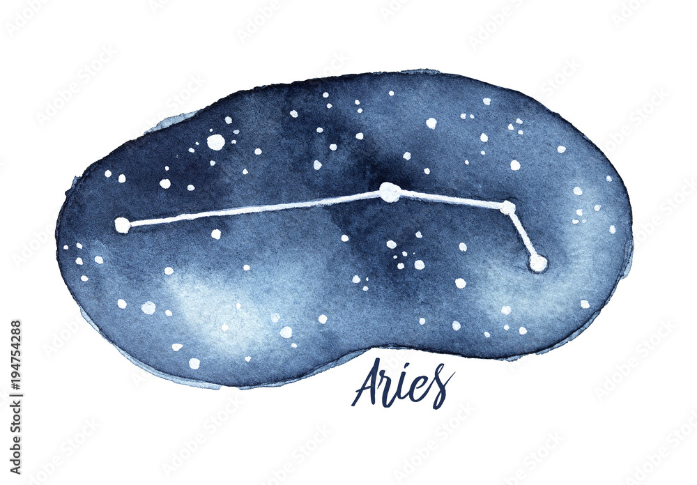 Aries Zodiac Sign in the shape of Star Constellation in the Night Sky ...
