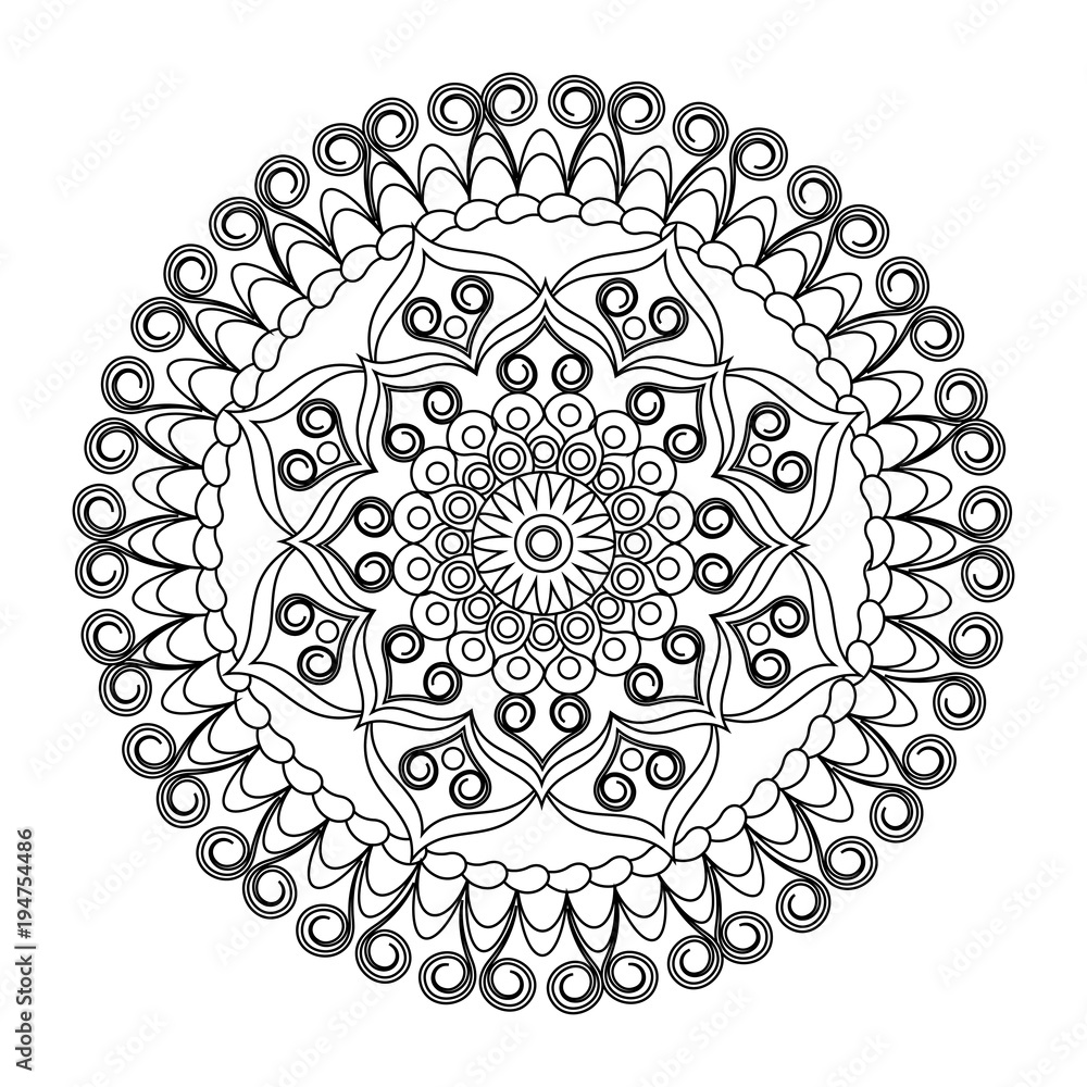 Fototapeta premium Decorative colorless mandala