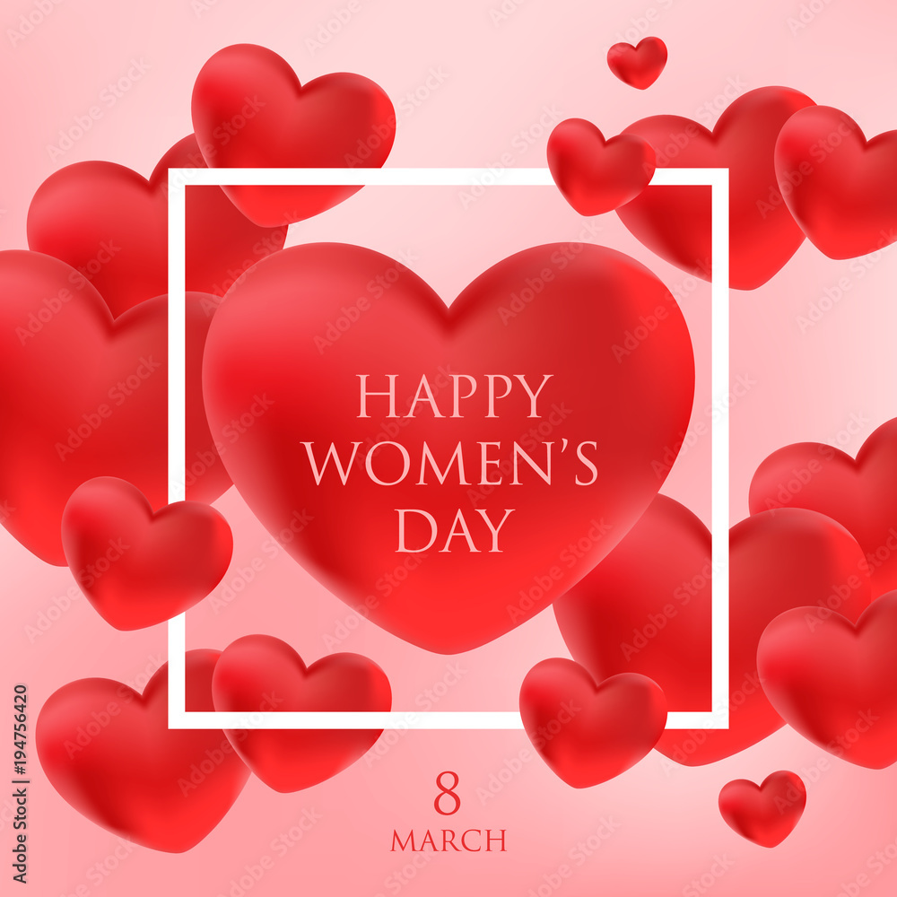 happy womens day greeting card vector illustration