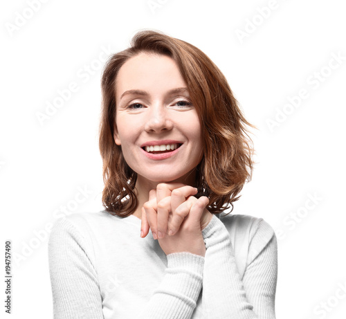 Portrait of smiling woman o...