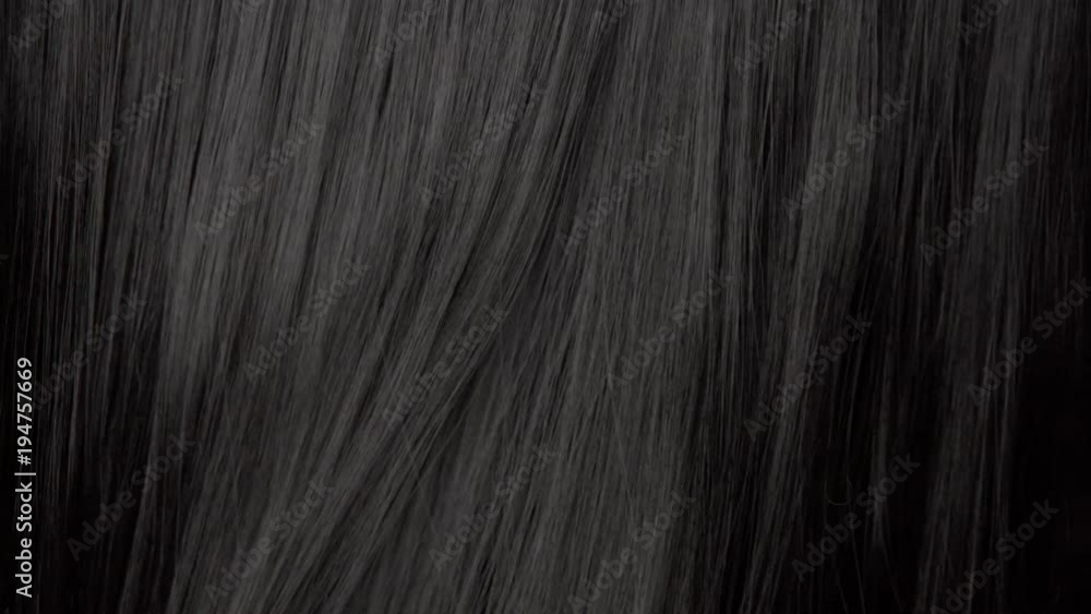 Hair texture background, no person. Black shiny hair moving slowly 24 fps from 60 fps Hair texture background, no person. Black shiny hair moving slowly 24 fps from 60 fps