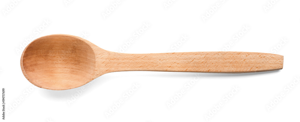 Wooden spoon on white background. Handcrafted cooking utensils Wooden spoon on white background. Handcrafted cooking utensils